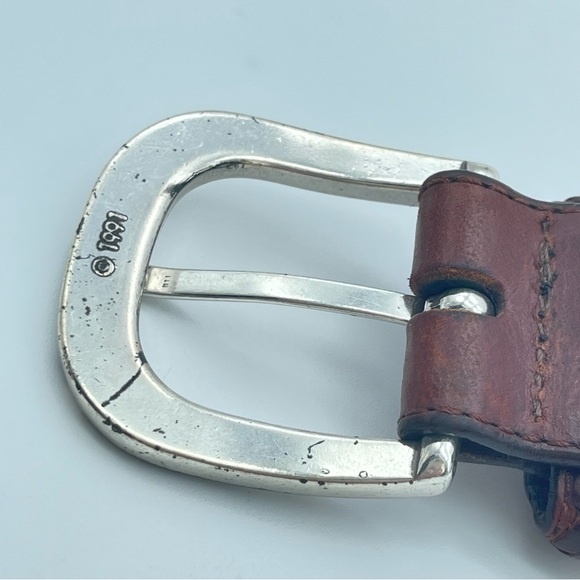 Vintage 1991 Brighton Leather Concho Braided Belt Men’s Women’s Unisex 42 - Picture 7 of 12